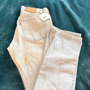 Levi's Pale Blue High-Rise Women's Jeans 701 student jeans distressed